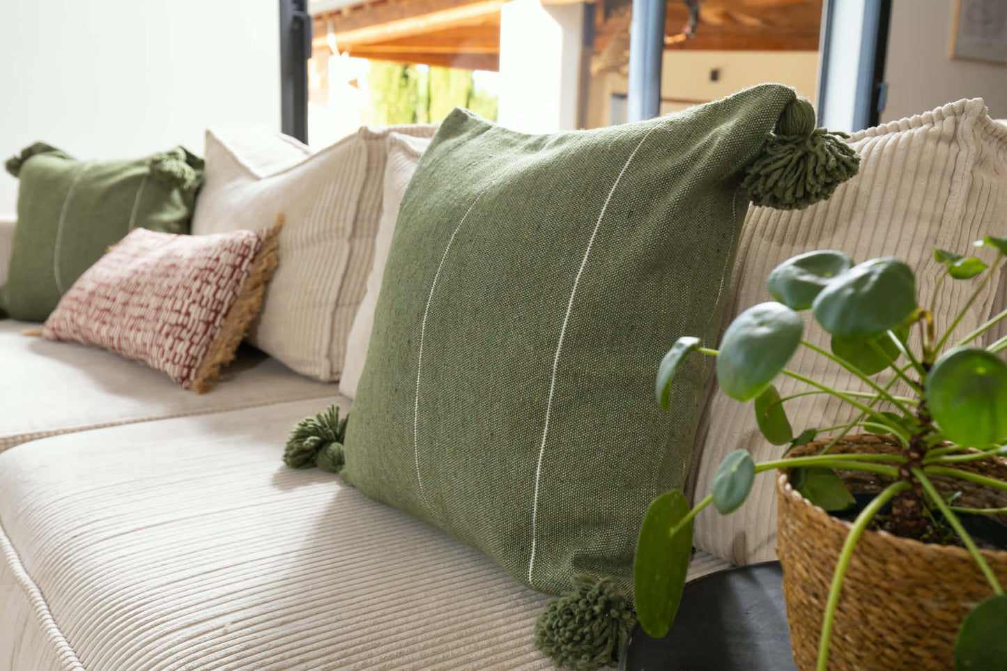 Housse de coussin Matcha
