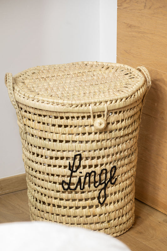 Panière à linge rigide brodée